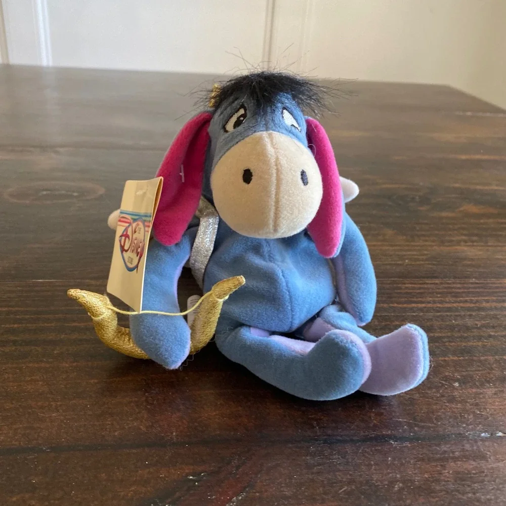 Disney Store Cupid Eeyore Plush Valentine Angel Bow Arrow Bean Bag‎ Vintage 9